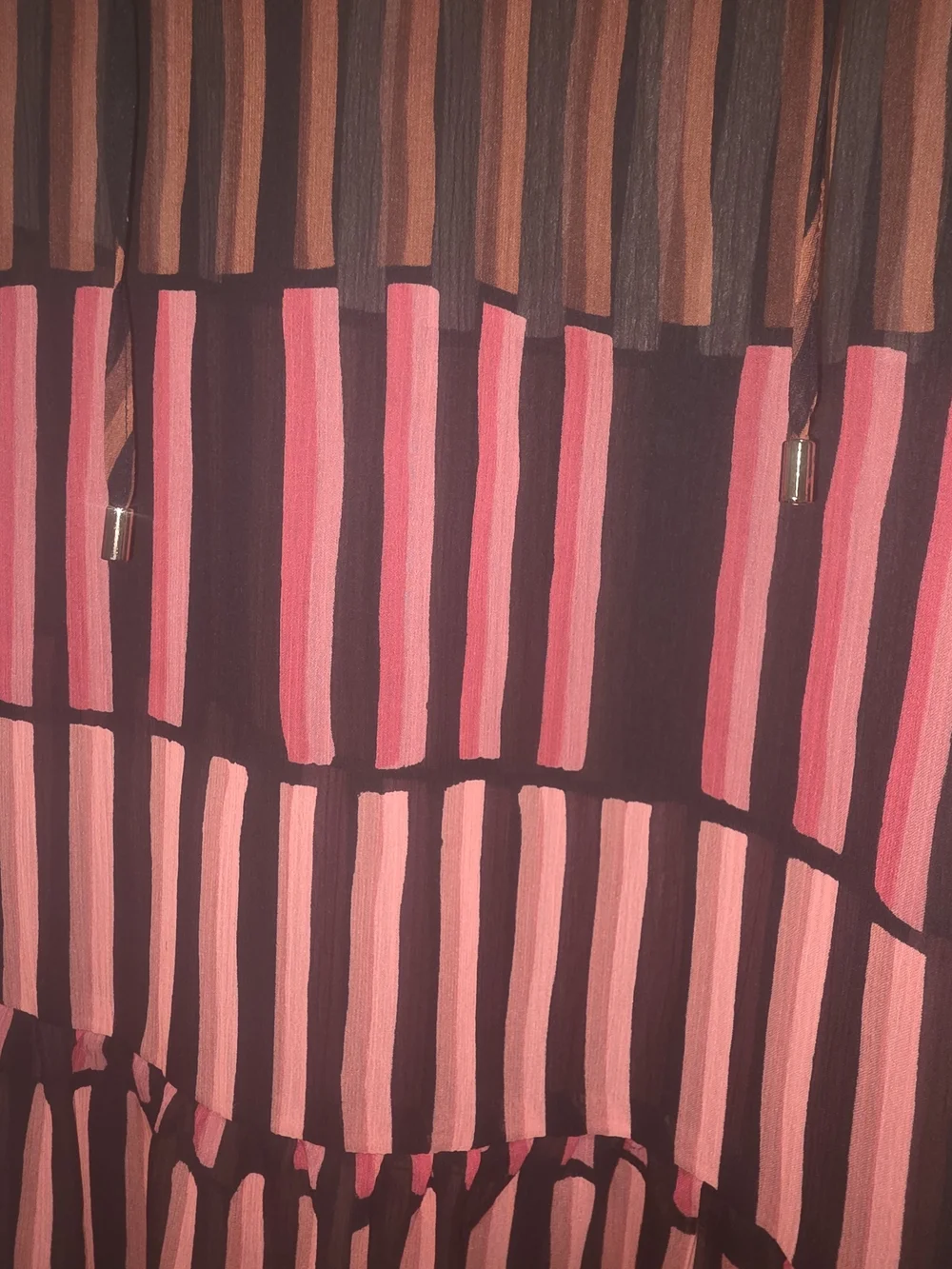 Apt. 9 Coral, Blush & Black Striped Sleeveless Dress